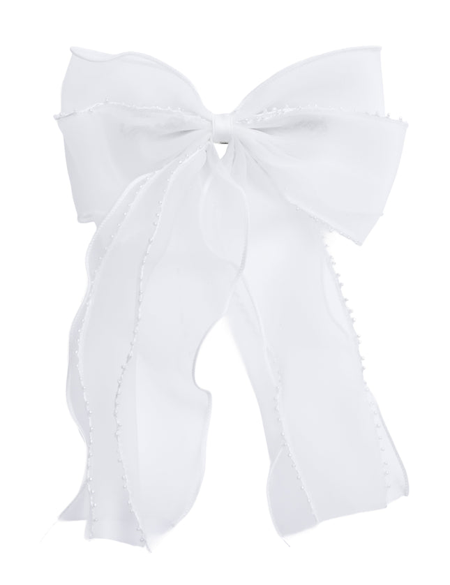kids atelier tulleen Sheer Organza Beaded-Edge Hair Clip