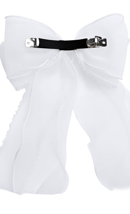 kids atelier tulleen Sheer Organza Beaded-Edge Hair Clip