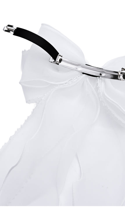 kids atelier tulleen Sheer Organza Beaded-Edge Hair Clip