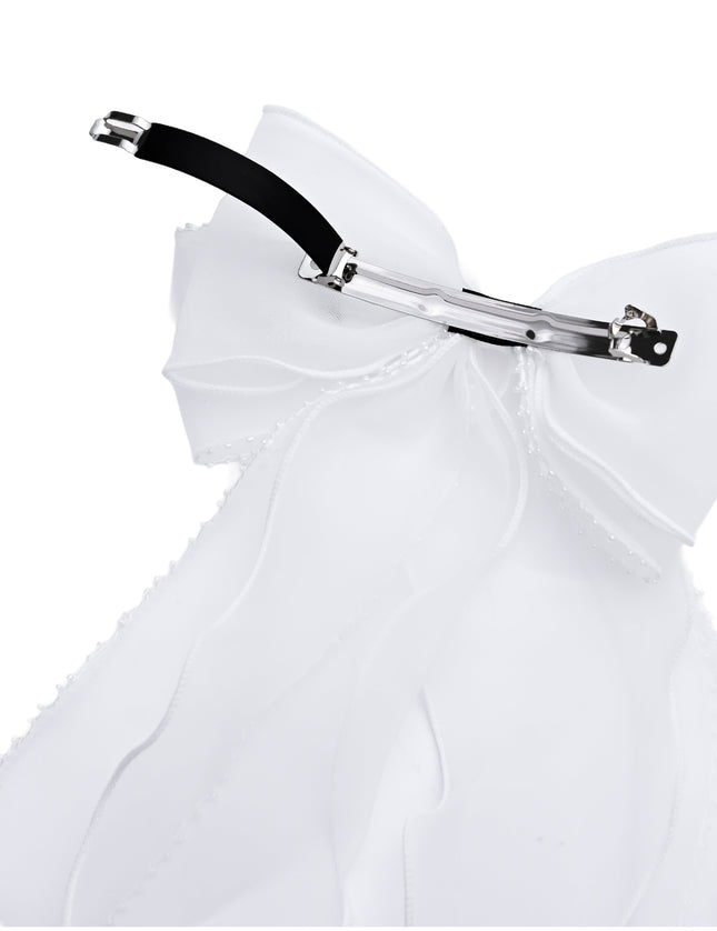 kids atelier tulleen Sheer Organza Beaded-Edge Hair Clip