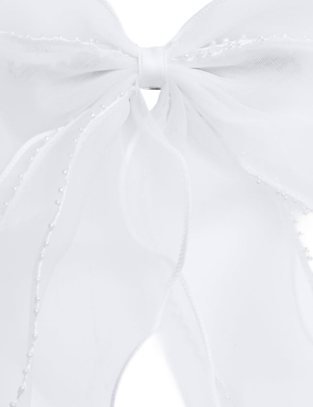 kids atelier tulleen Sheer Organza Beaded-Edge Hair Clip