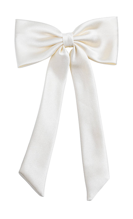 kids atelier tulleen Ivory Satin Long Tail Hair Clip