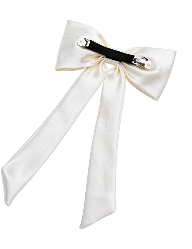 kids atelier tulleen Ivory Satin Long Tail Hair Clip