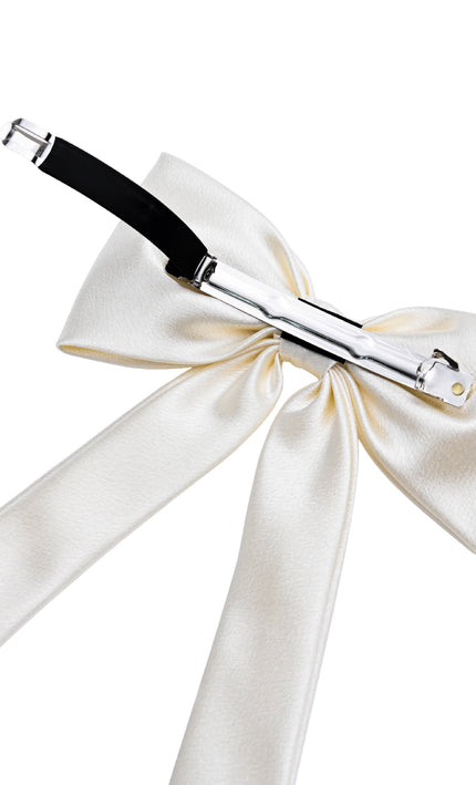 kids atelier tulleen Ivory Satin Long Tail Hair Clip