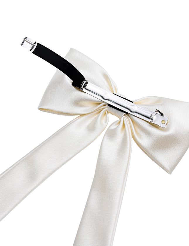 kids atelier tulleen Ivory Satin Long Tail Hair Clip
