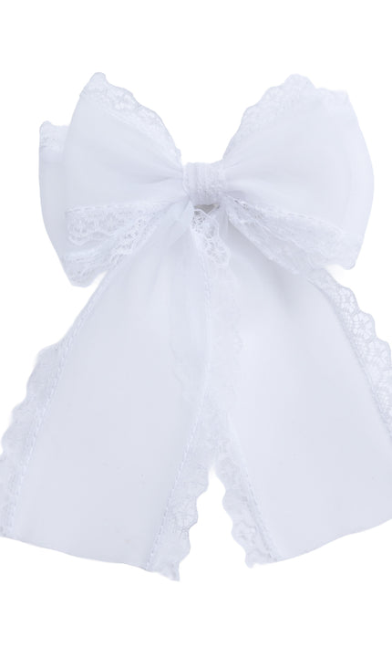 kids atelier tulleen White Lace Bow Hair Clip
