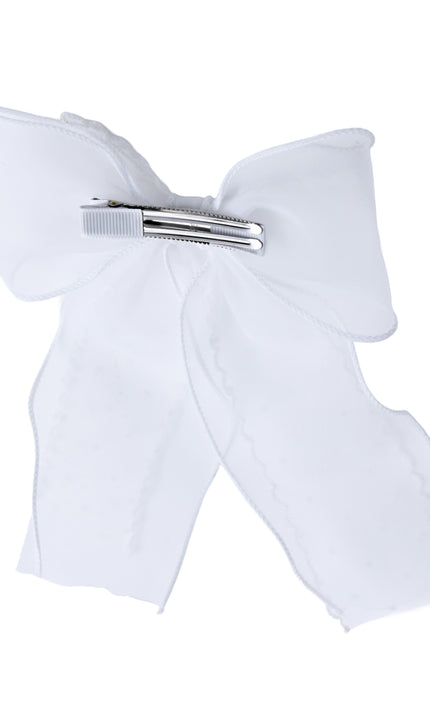 kids atelier tulleen White Dotted Sheer Bow Hair Clip