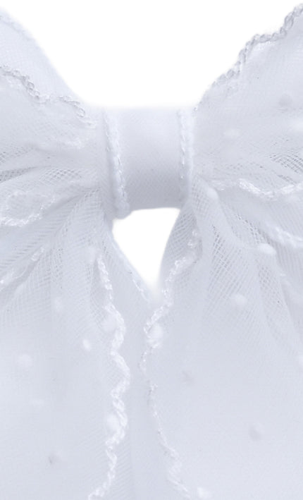 kids atelier tulleen White Dotted Sheer Bow Hair Clip
