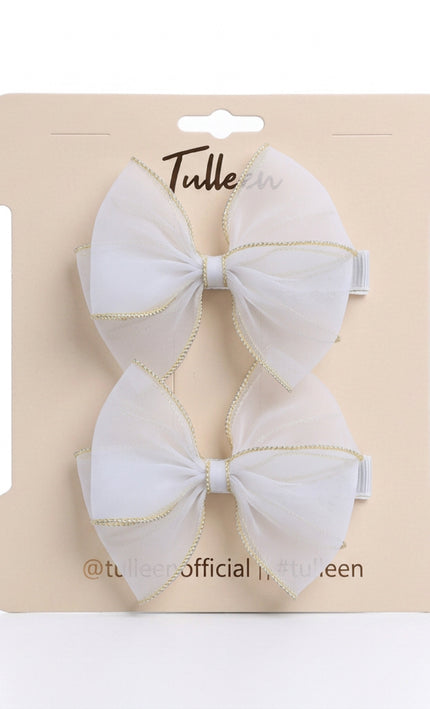 kids atelier tulleen Tulle Glitter Bow Hir Clip Set