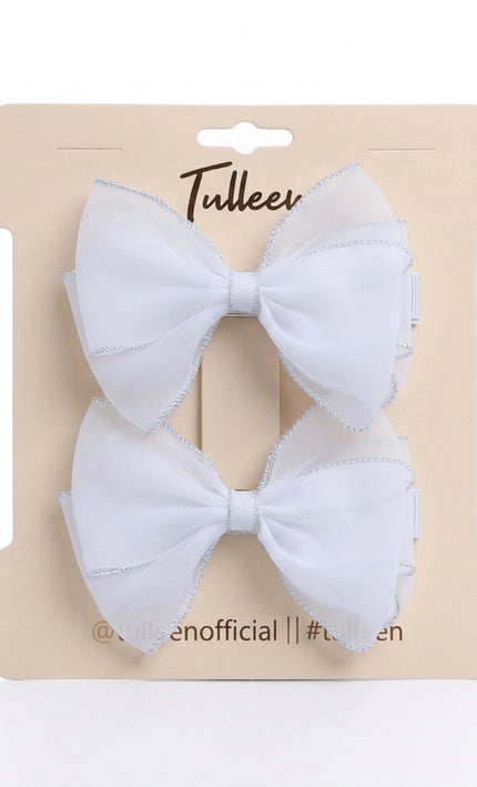kids atelier tulleen Tulle Glitter Bow Hir Clip Set