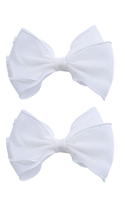 kids atelier tulleen Shimmer White Bow Duo