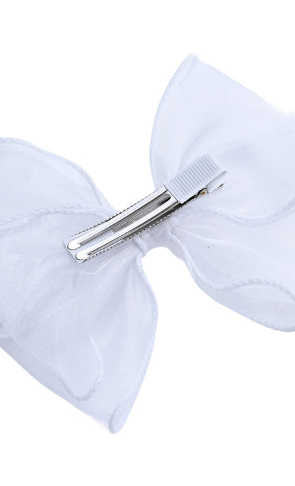 kids atelier tulleen Pure White Bow Hair Clip Set