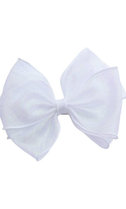kids atelier tulleen Sparkle White Bow Hair Clip Set