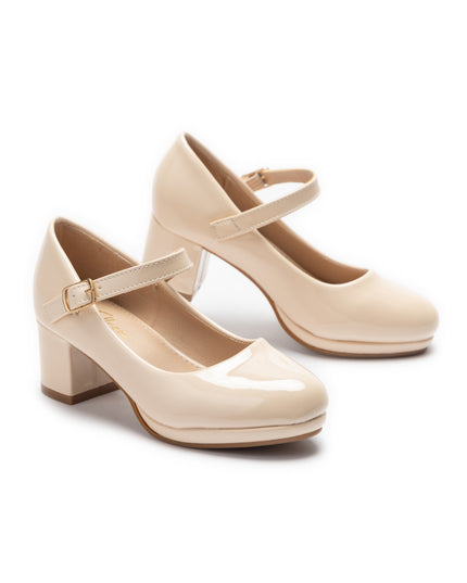 kids atelier Tulleen Beige Aurelia Mary Jane Shoes