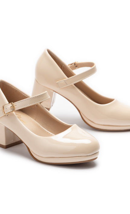 kids atelier Tulleen Beige Aurelia Mary Jane Shoes