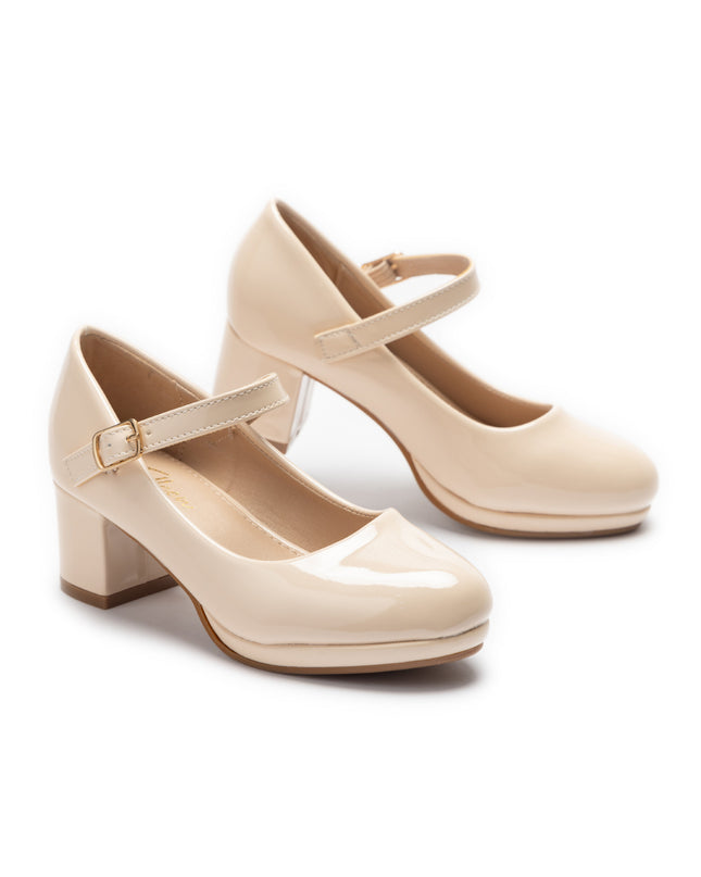 kids atelier Tulleen Beige Aurelia Mary Jane Shoes