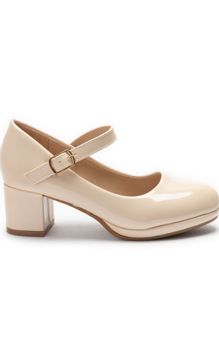 kids atelier Tulleen Beige Aurelia Mary Jane Shoes
