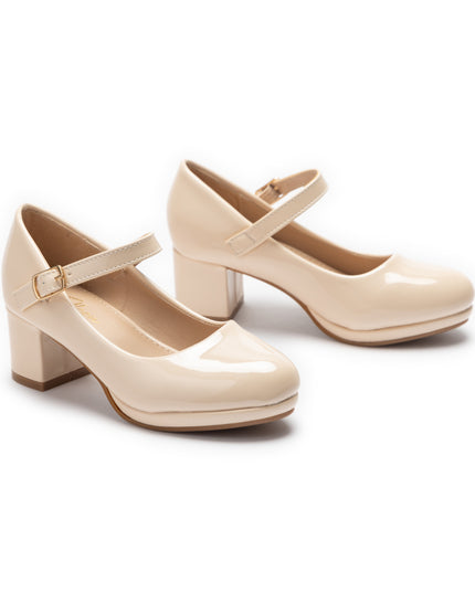 kids atelier Tulleen Beige Aurelia Mary Jane Shoes