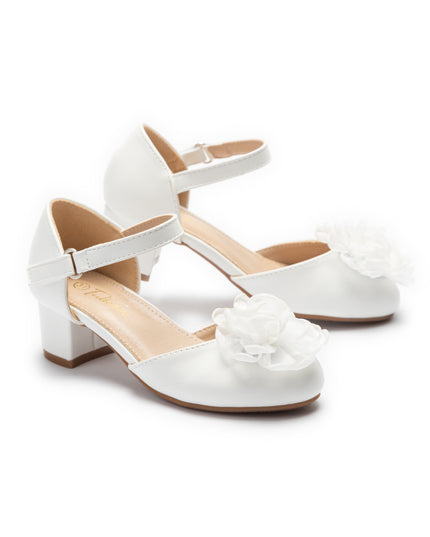 kids atelier Tulleen White Elara Flower Shoes