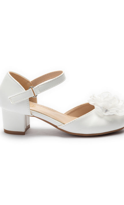 kids atelier Tulleen White Elara Flower Shoes