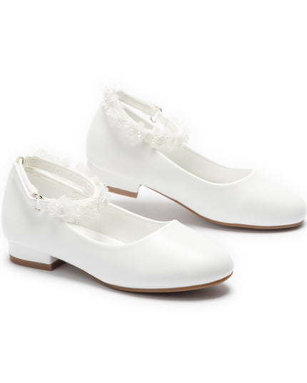 kids atelier Tulleen White Seraphina Floral Shoes