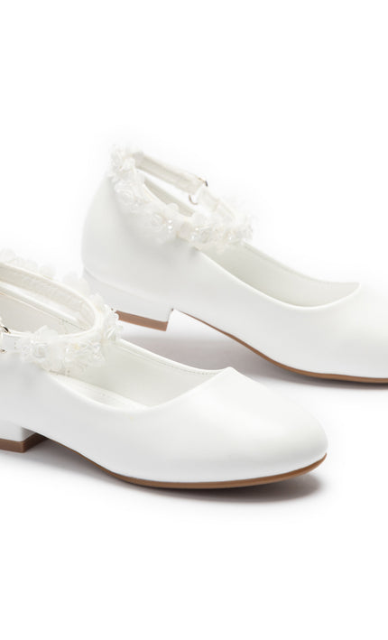 kids atelier Tulleen White Seraphina Floral Shoes