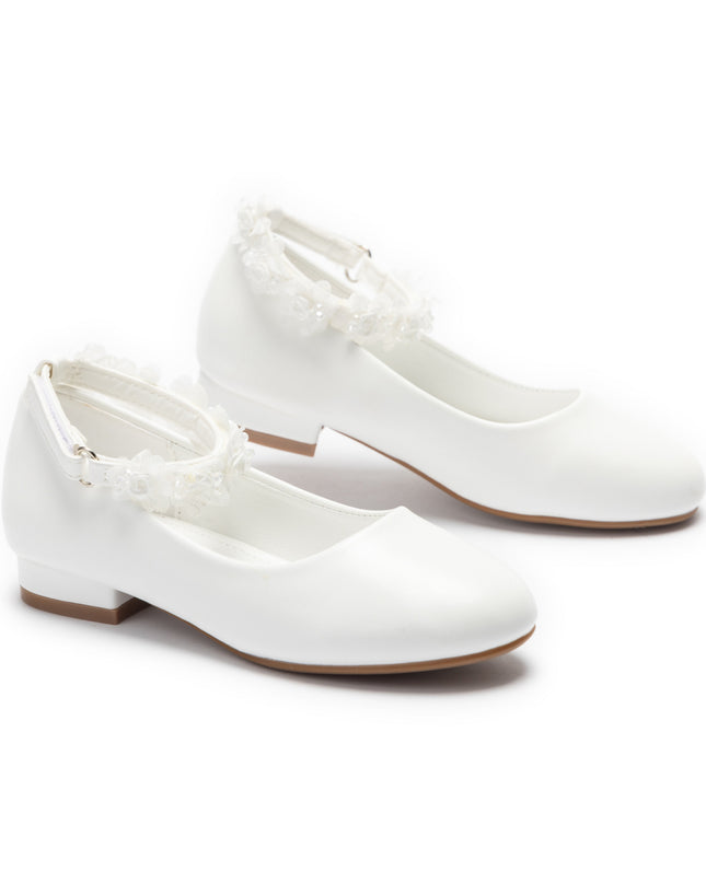 kids atelier Tulleen White Seraphina Floral Shoes