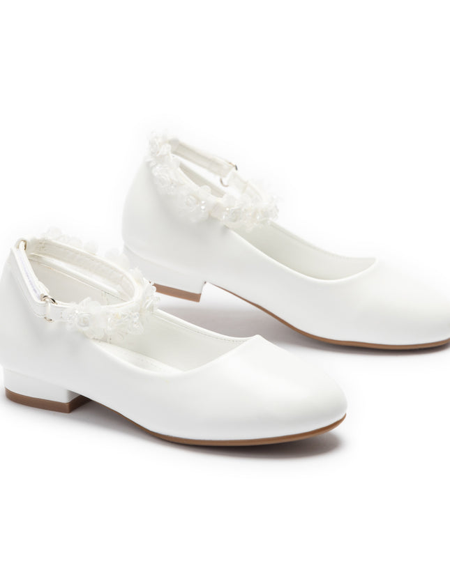 kids atelier Tulleen White Seraphina Floral Shoes