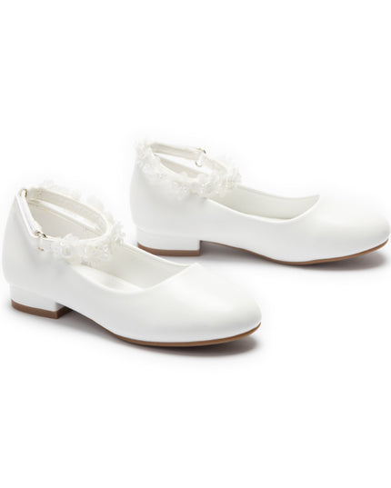 kids atelier Tulleen White Seraphina Floral Shoes