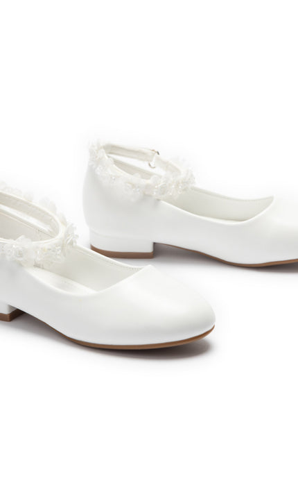kids atelier Tulleen White Seraphina Floral Shoes