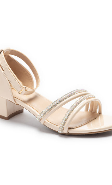 kids atelier Tulleen Beige Liora Rhinestone Sandals