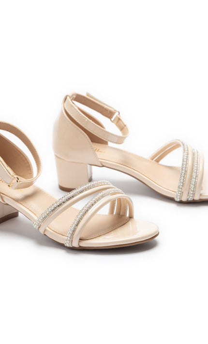 kids atelier Tulleen Beige Liora Rhinestone Sandals