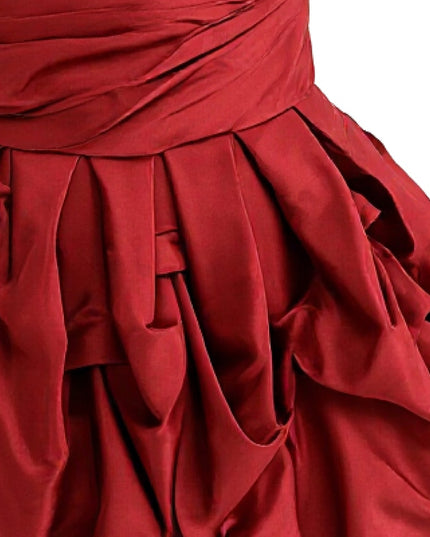 kids atelier tulleen Burgundy Strapless Satin Dress
