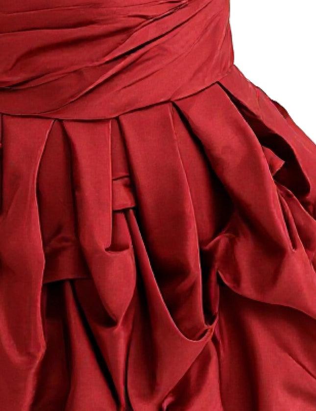 kids atelier tulleen Burgundy Strapless Satin Dress