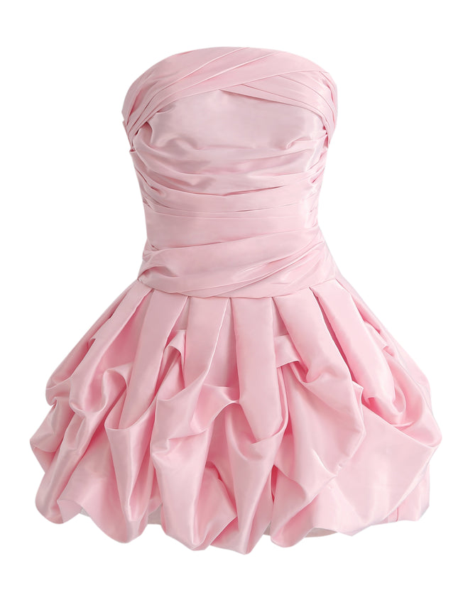 kids atelier tulleen Light Pink Strapless Satin Dress