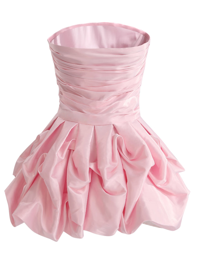 kids atelier tulleen Light Pink Strapless Satin Dress