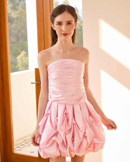Light Pink Alerche Strapless Satin Dress 14Y / Pink Light Pink Alerche Strapless Satin Dress 14Y / Pink
