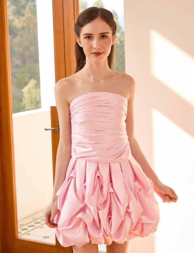 kids atelier tulleen Light Pink Strapless Satin Dress