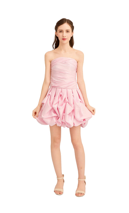 kids atelier tulleen Light Pink Strapless Satin Dress