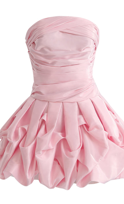 kids atelier tulleen Light Pink Strapless Satin Dress