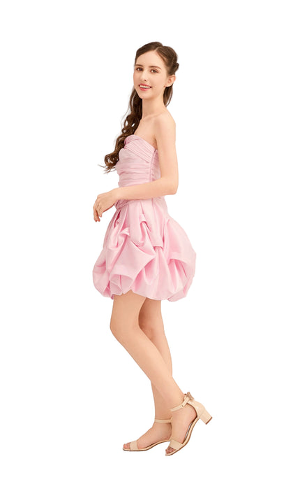 kids atelier tulleen Light Pink Strapless Satin Dress