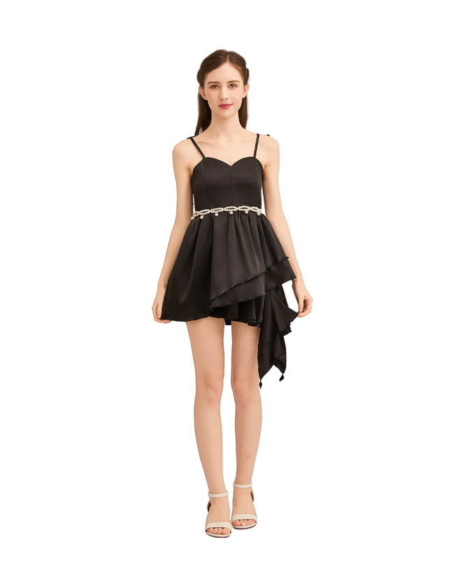 kids atelier tulleen Black Asymmetrical Sweetheart Dress