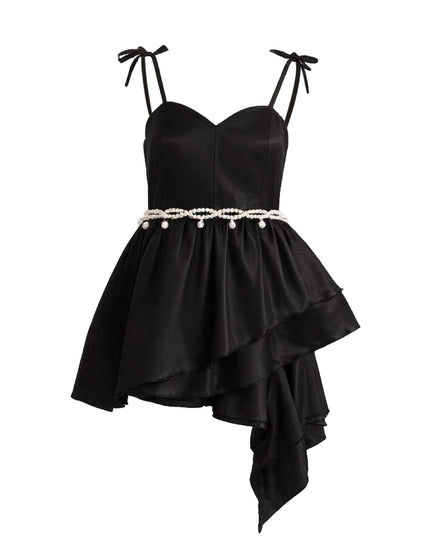 kids atelier tulleen Black Asymmetrical Sweetheart Dress