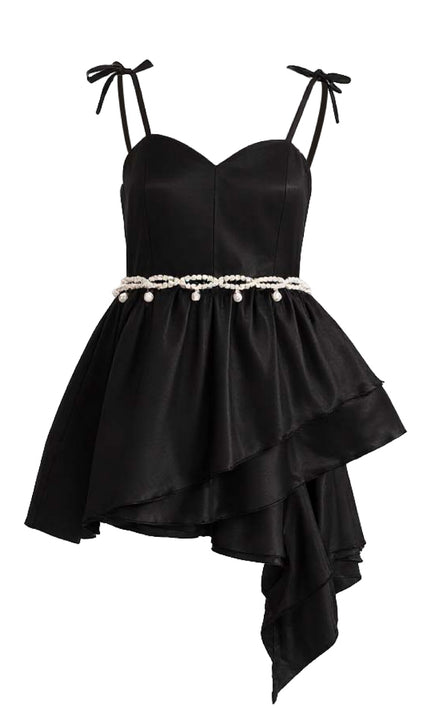 kids atelier tulleen Black Asymmetrical Sweetheart Dress
