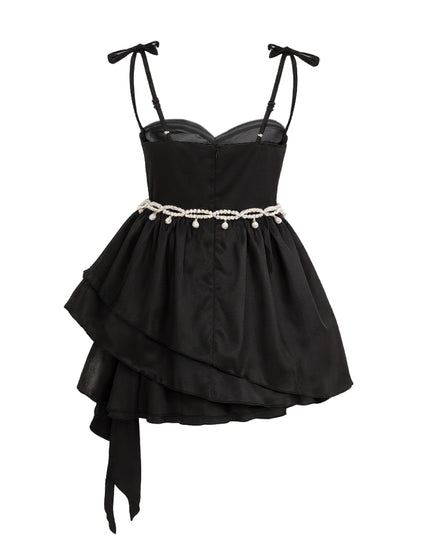 kids atelier tulleen Black Asymmetrical Sweetheart Dress