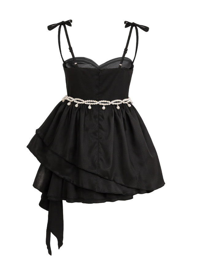 kids atelier tulleen Black Asymmetrical Sweetheart Dress