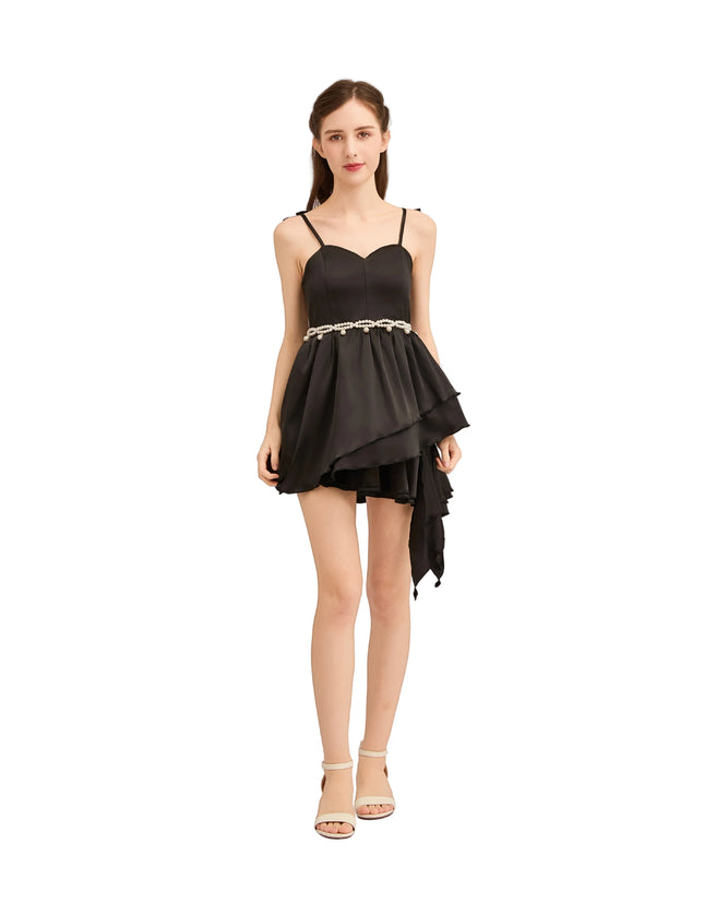 kids atelier tulleen Black Asymmetrical Sweetheart Dress