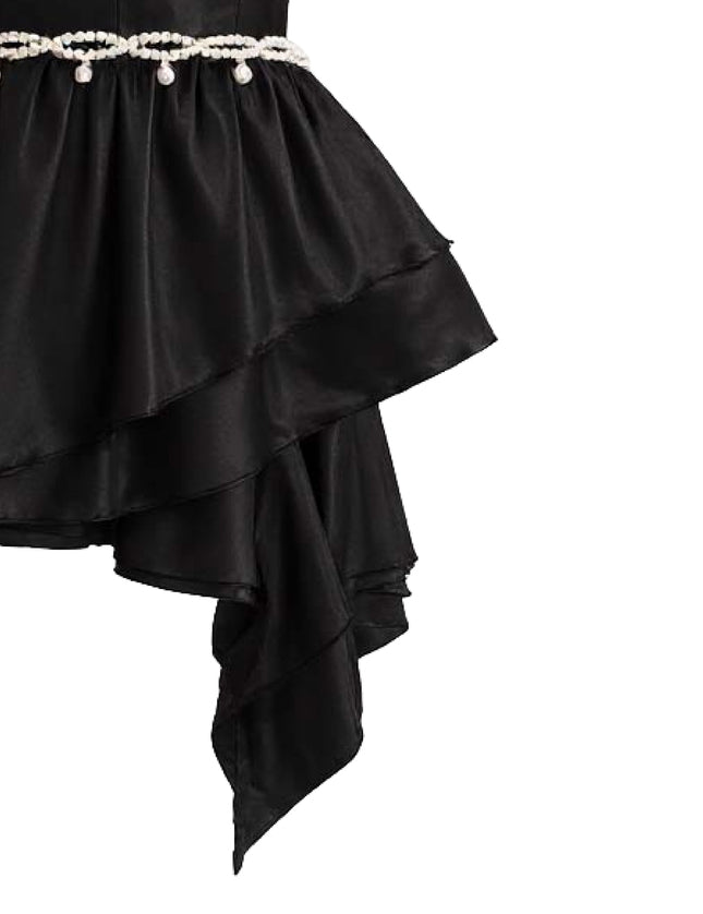 kids atelier tulleen Black Asymmetrical Sweetheart Dress