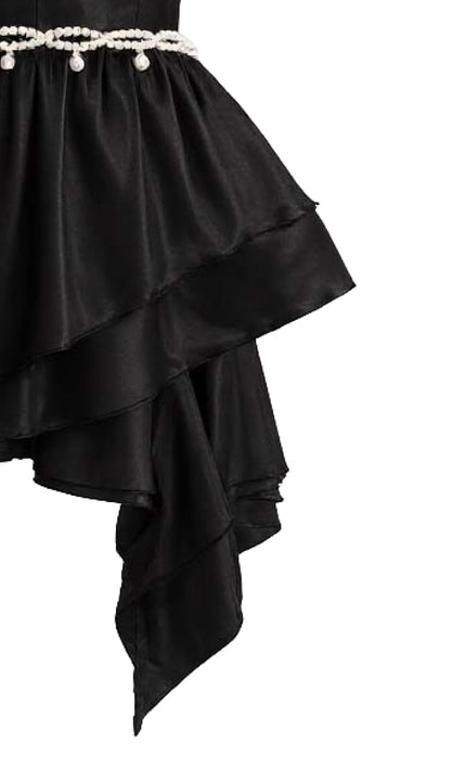 kids atelier tulleen Black Asymmetrical Sweetheart Dress