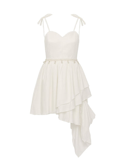 kids atelier tulleen White Asymmetrical Sweetheart Dress